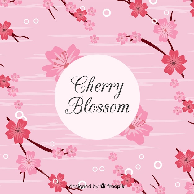 Free Vector hand drawn cherry blossom background