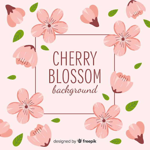 Free Vector hand drawn cherry blossom background