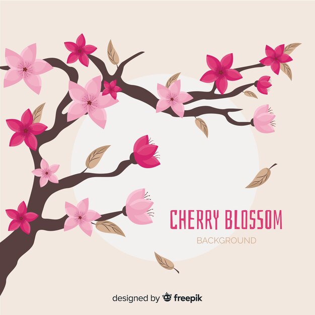 Hand drawn cherry blossom background