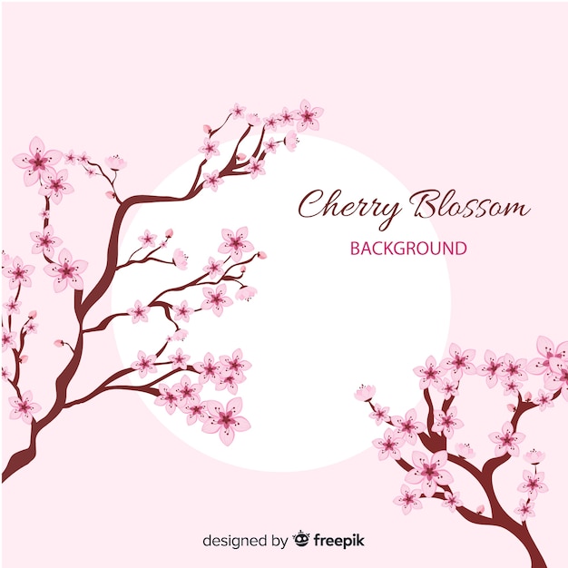 Hand drawn cherry blossom background