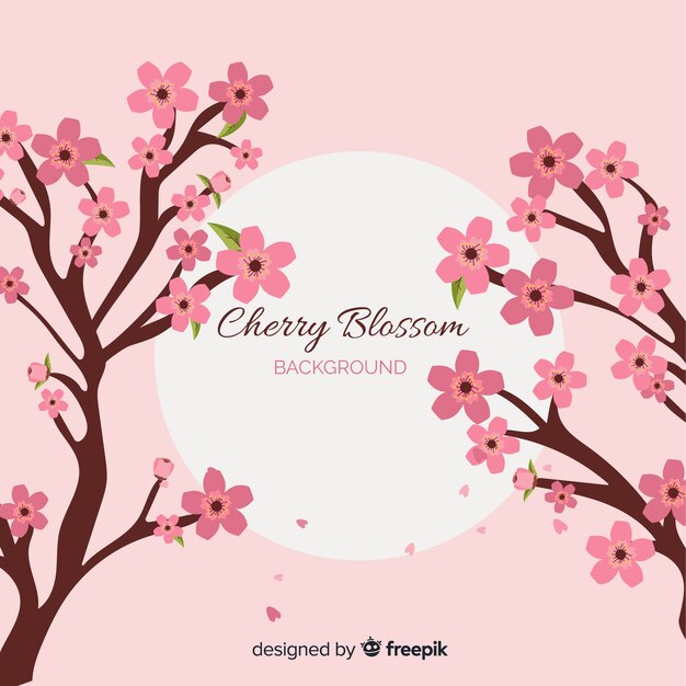 Hand drawn cherry blossom background