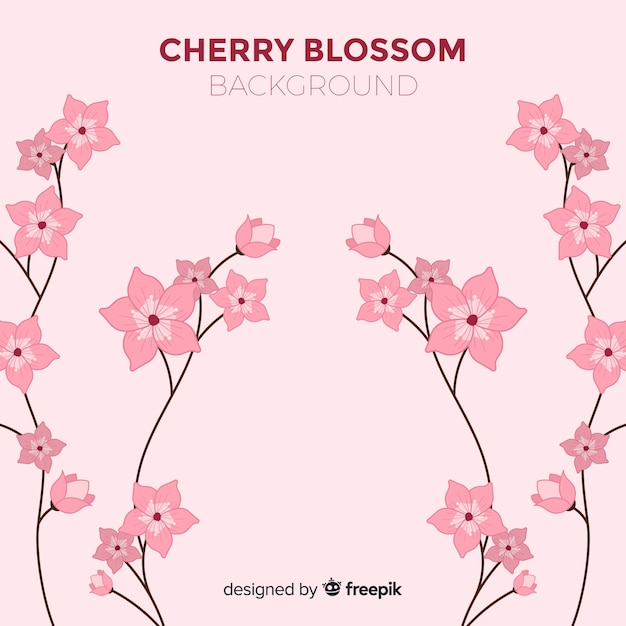 Free Vector hand drawn cherry blossom background