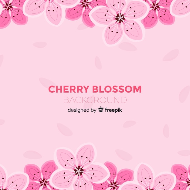 Free Vector hand drawn cherry blossom background