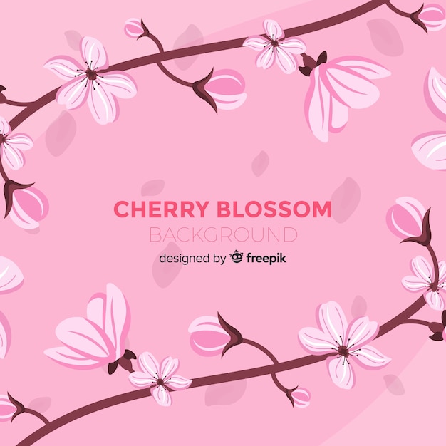 Free Vector hand drawn cherry blossom background