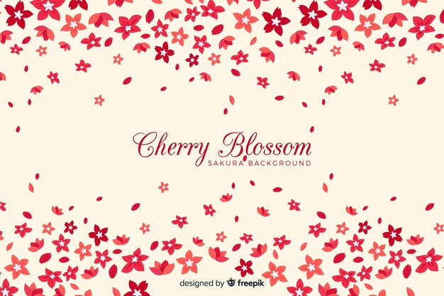 Hand drawn cherry blossom background