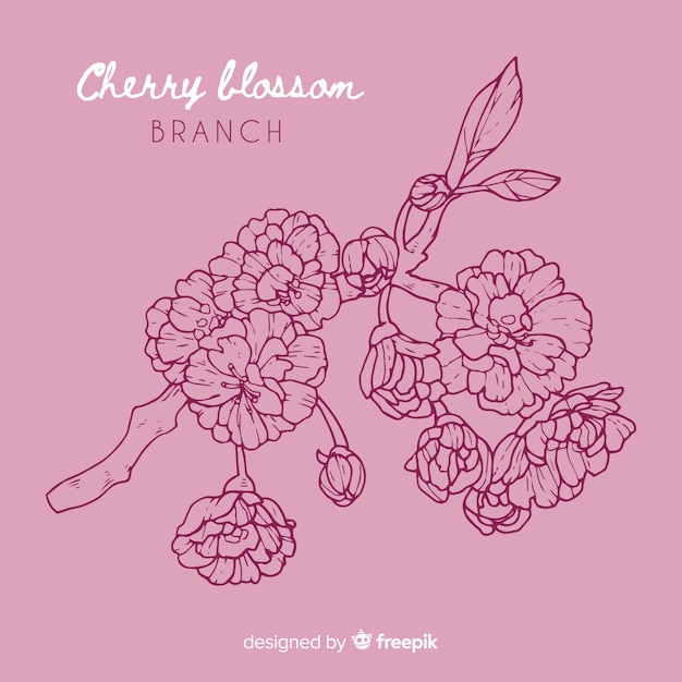 Hand drawn cherry blossom background