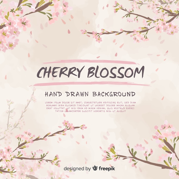 Hand drawn cherry blossom background