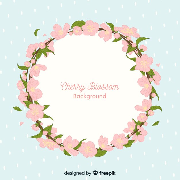 Hand drawn cherry blossom background