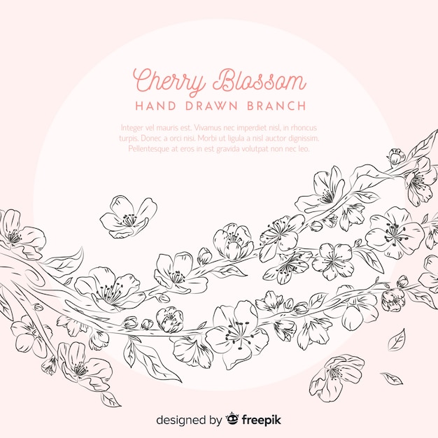 Free vector hand drawn cherry blossom branch background