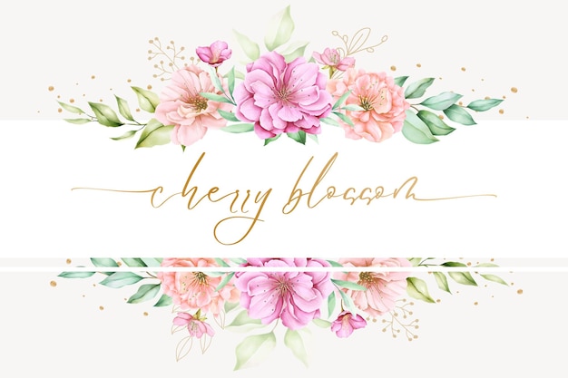 hand drawn cherry blossom floral background design