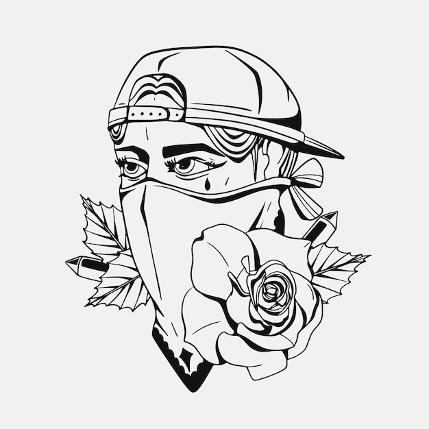 Free Vector hand drawn chicano tattoo illustration