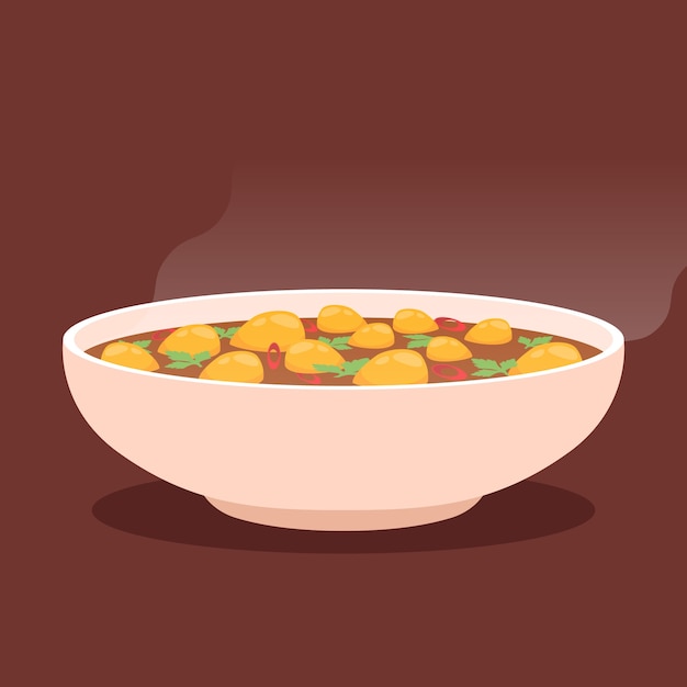 Free Vector hand drawn chickpea stew illustration