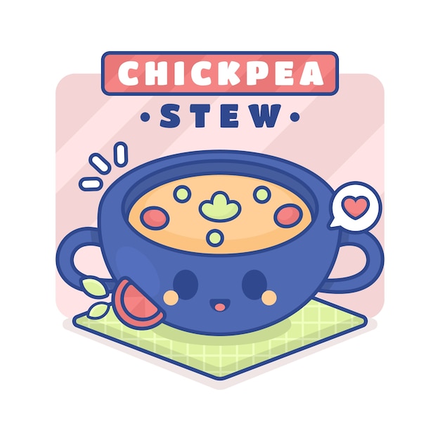 Free Vector hand drawn chickpea stew illustration