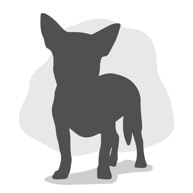 Hand drawn chihuahua silhouette