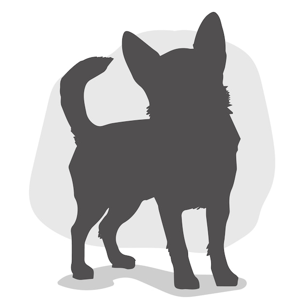 Free vector hand drawn chihuahua silhouette