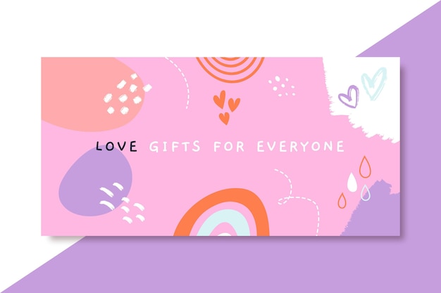 Hand drawn child-like love blog header