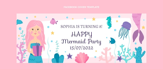 Free Vector hand drawn childlike birthday facebook cover