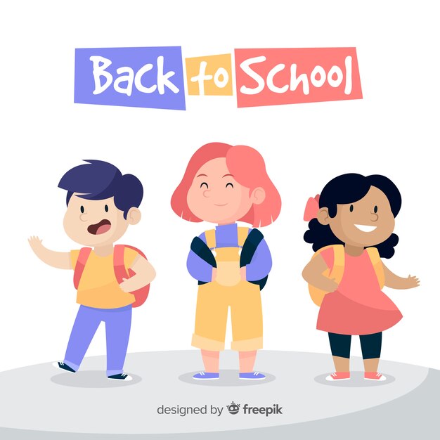 Hand drawn children back to school background