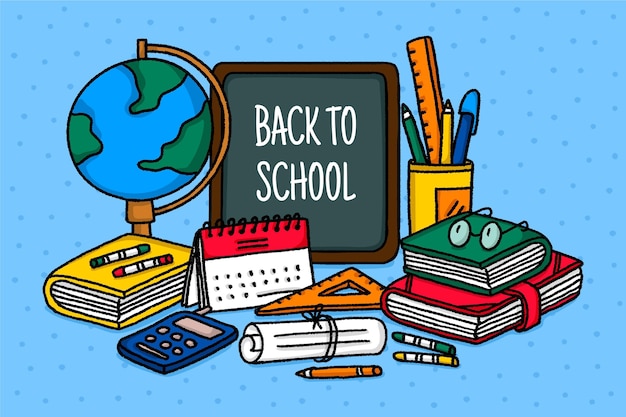 Hand drawn children back to school concept