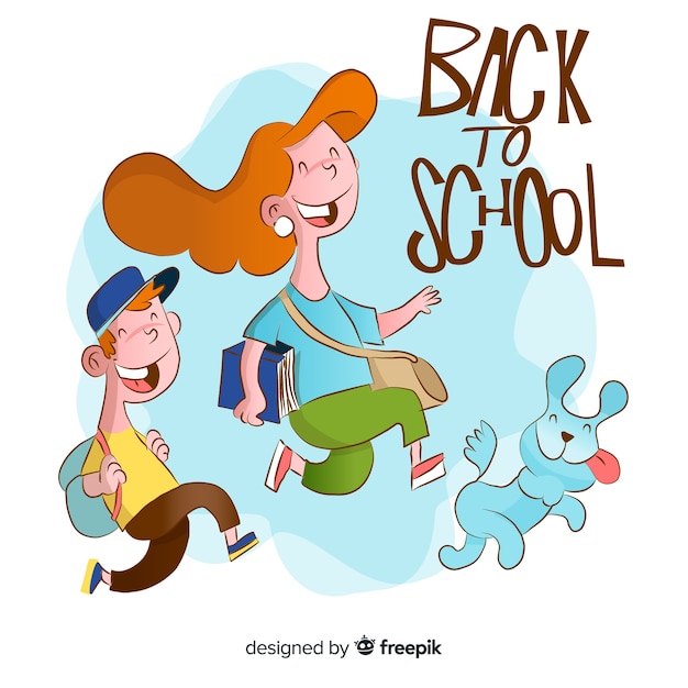 Hand drawn children back to school 