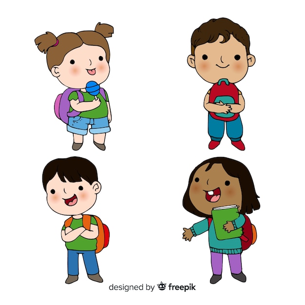 Free Vector hand drawn children back to school