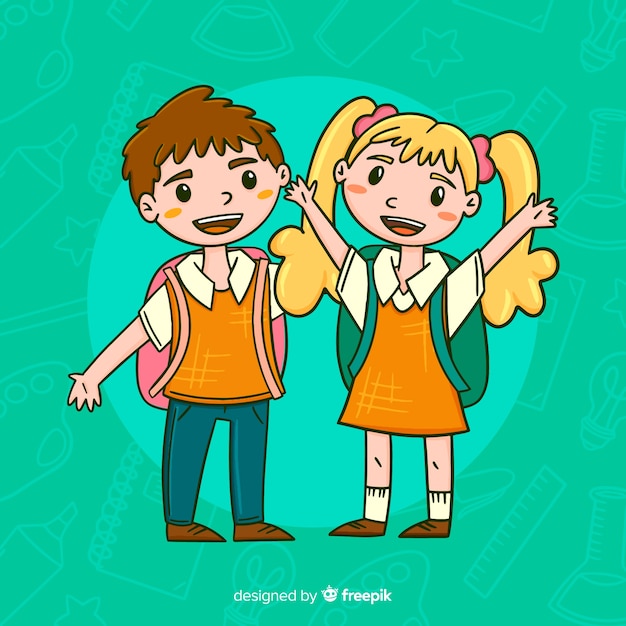 Free vector hand drawn children back to school