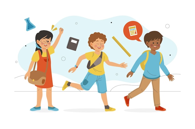 Free Vector hand drawn children back to school