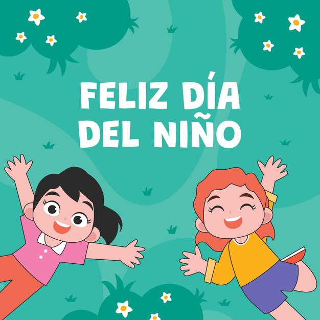 Hand drawn children's day in spanish illustration