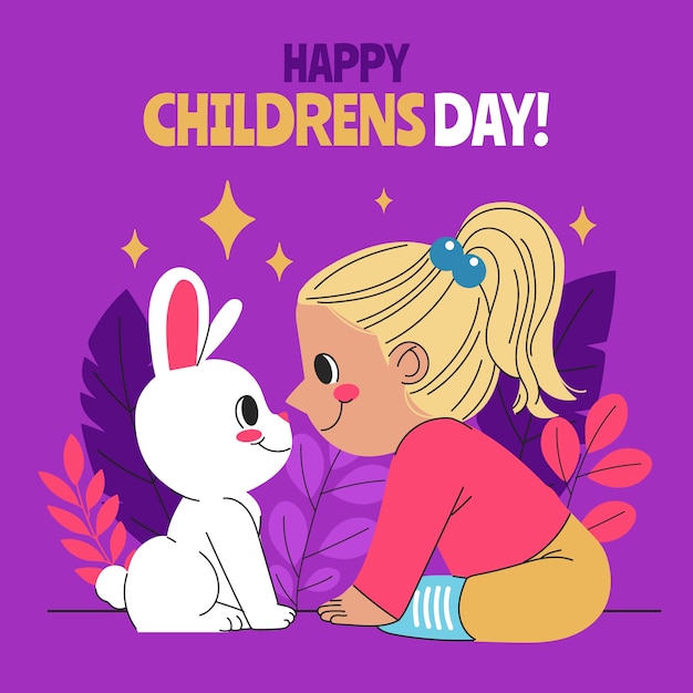 Free vector hand drawn childrens day illustration