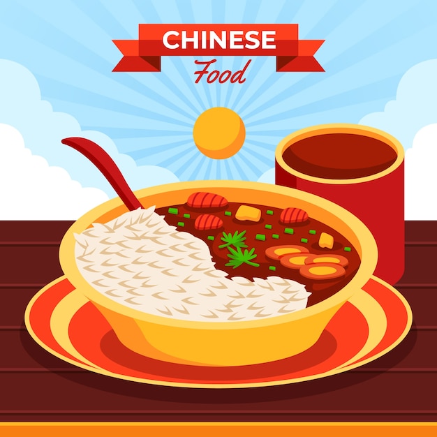 Hand drawn Chinese food illustration