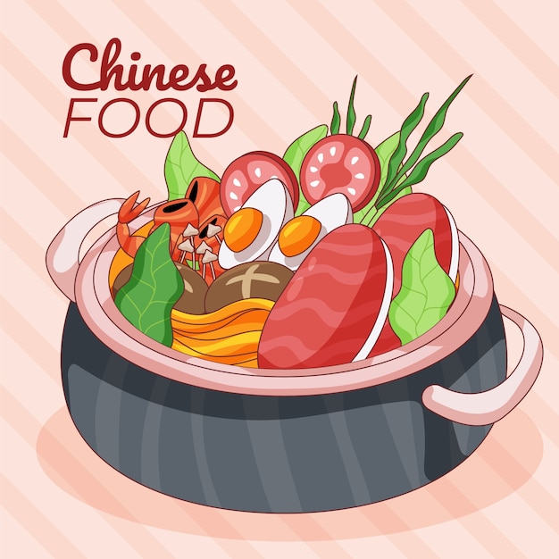 Hand drawn Chinese food illustration