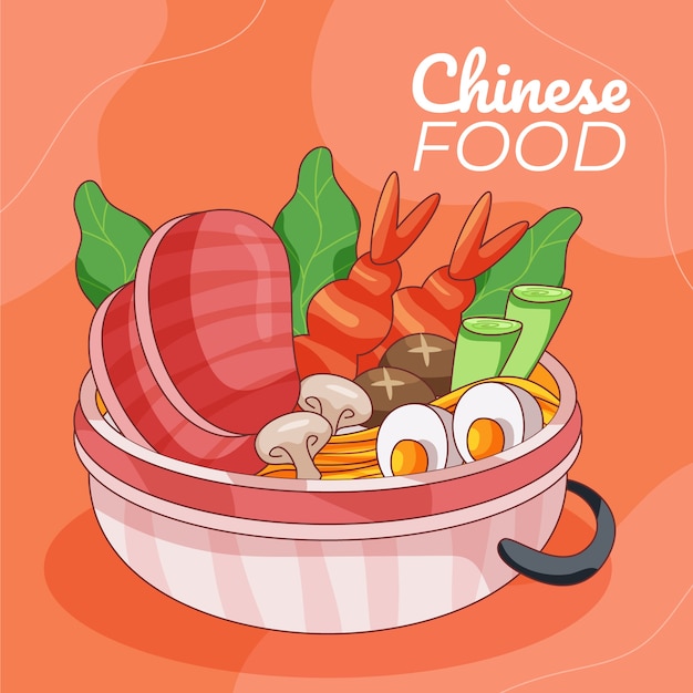 Hand drawn Chinese food illustration