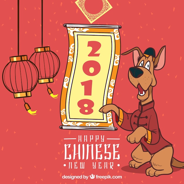 Free Vector hand drawn chinese new year background