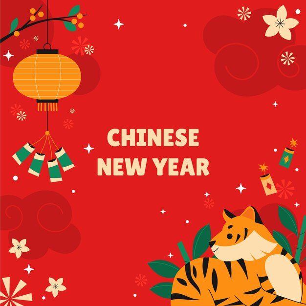 Hand drawn chinese new year background