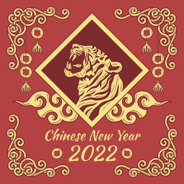 Hand drawn chinese new year illustration