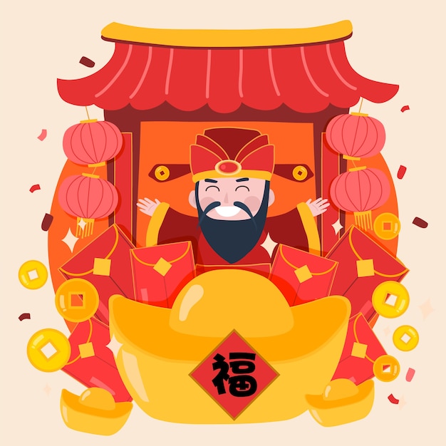 Hand drawn chinese new year lucky money illustration