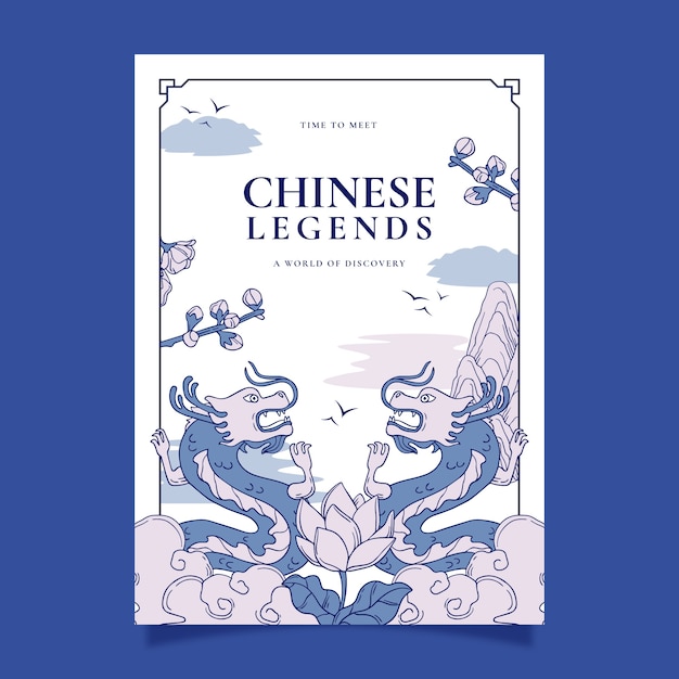 Free Vector hand drawn chinese style poster