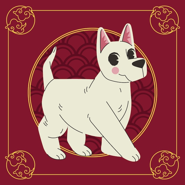 Free Vector hand drawn chinese zodiac animal template