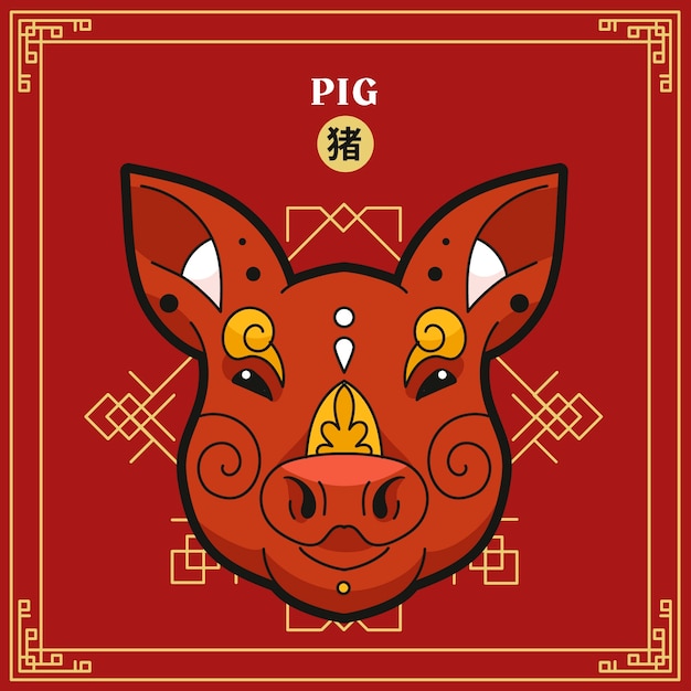 Free Vector hand drawn chinese zodiac animal template