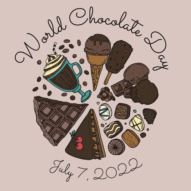 Free vector hand drawn chocolate ice cream illustration