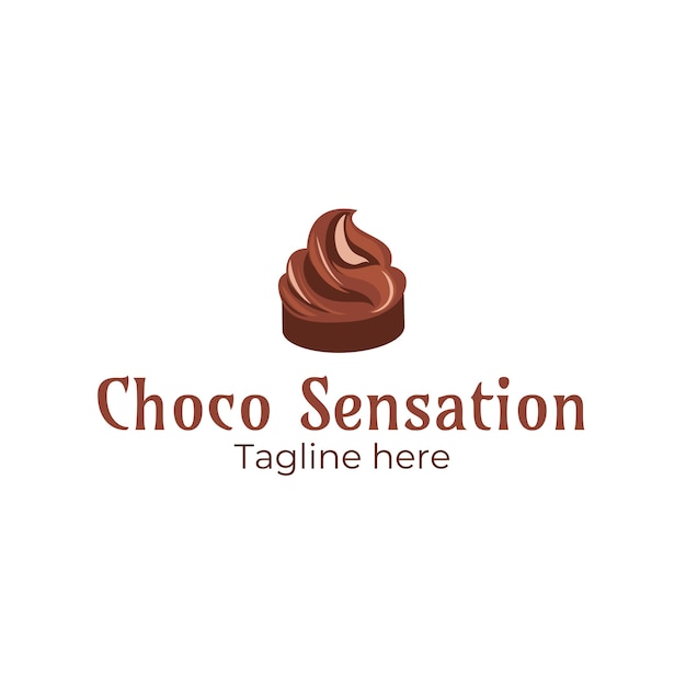 Hand drawn chocolate logo template