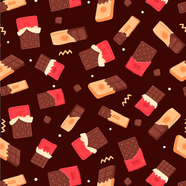 Free Vector hand drawn chocolate pattern design