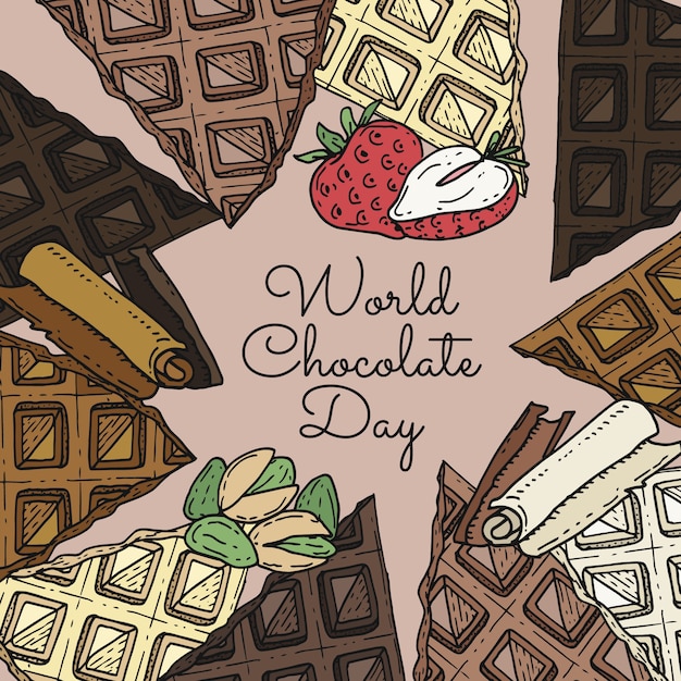 Free Vector hand drawn chocolate tablets illustration