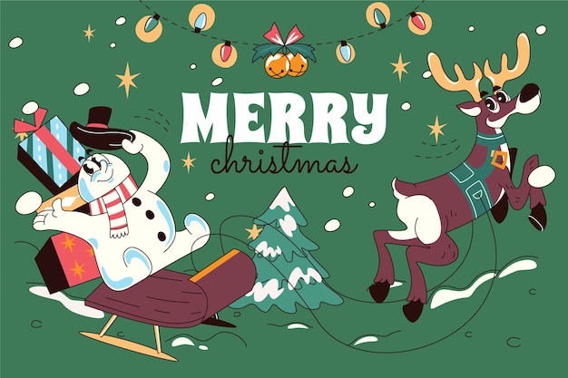 Free Vector hand drawn chrismas background