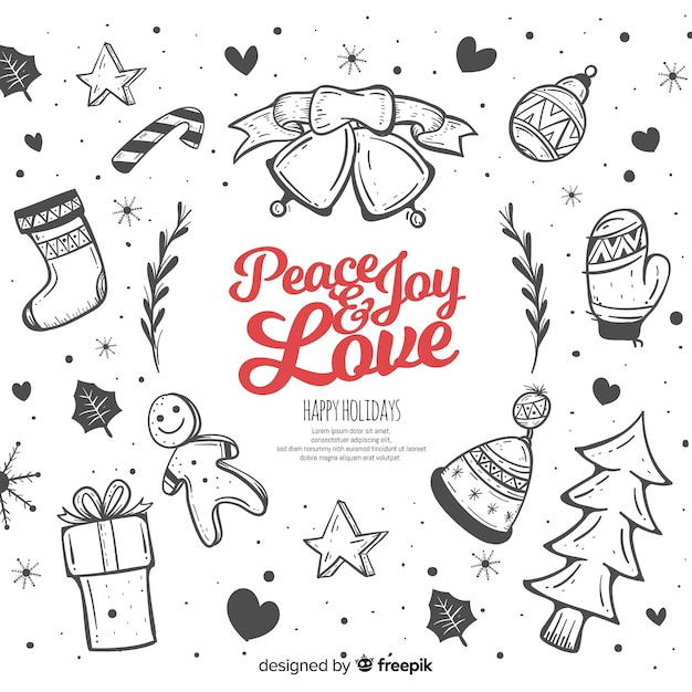 Free Vector hand drawn christmas background 