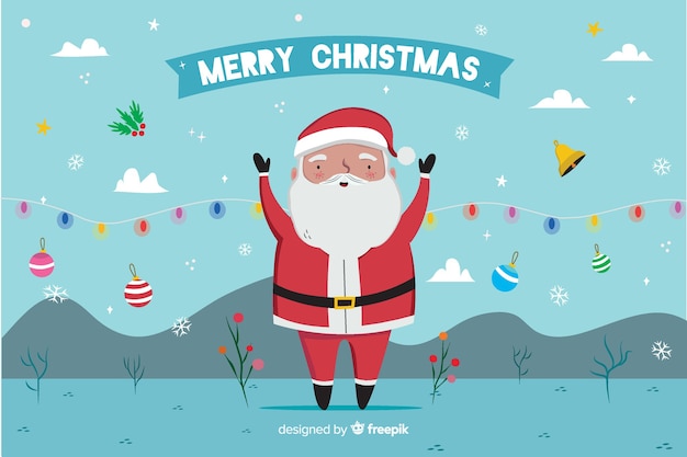 Free Vector hand drawn christmas background