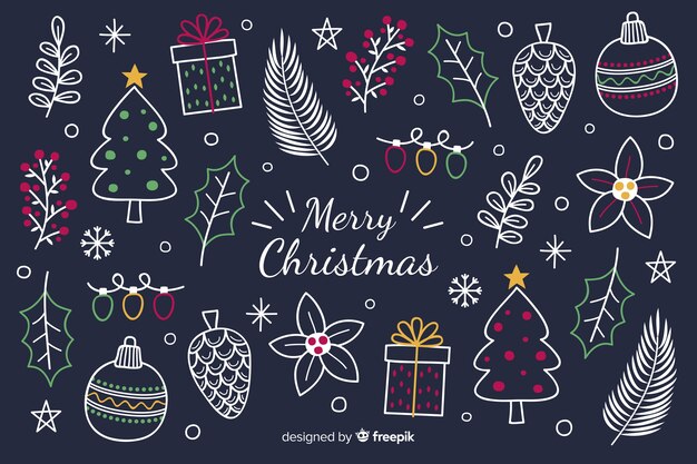 Hand drawn christmas background