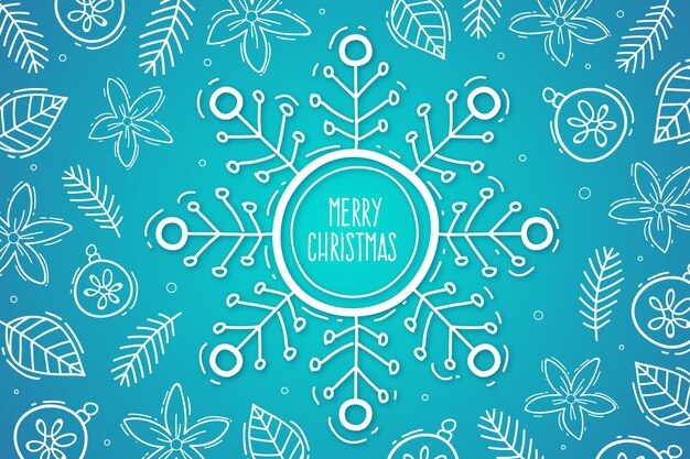 Free Vector hand drawn christmas background