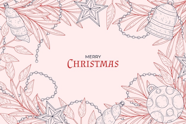 Hand drawn christmas background