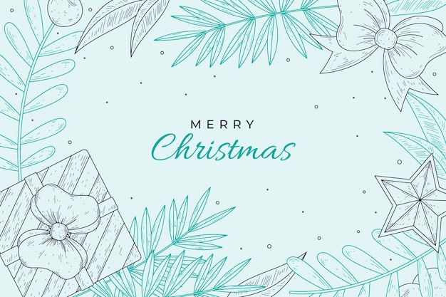 Free Vector hand drawn christmas background